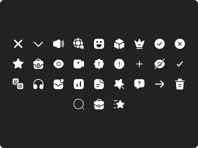 Hapttic website interface icon set