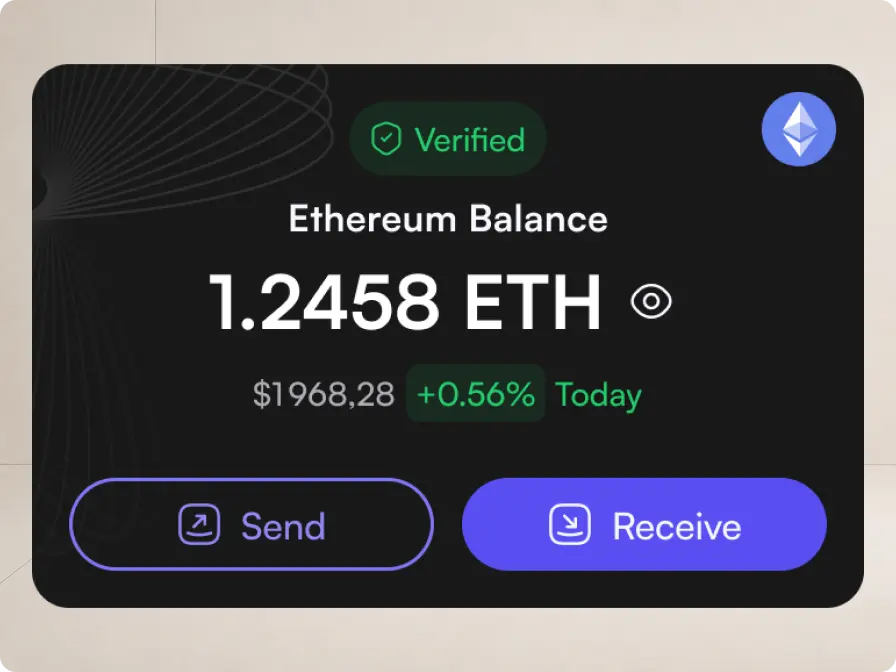 Noxtton Wallet verified Ethereum balance card