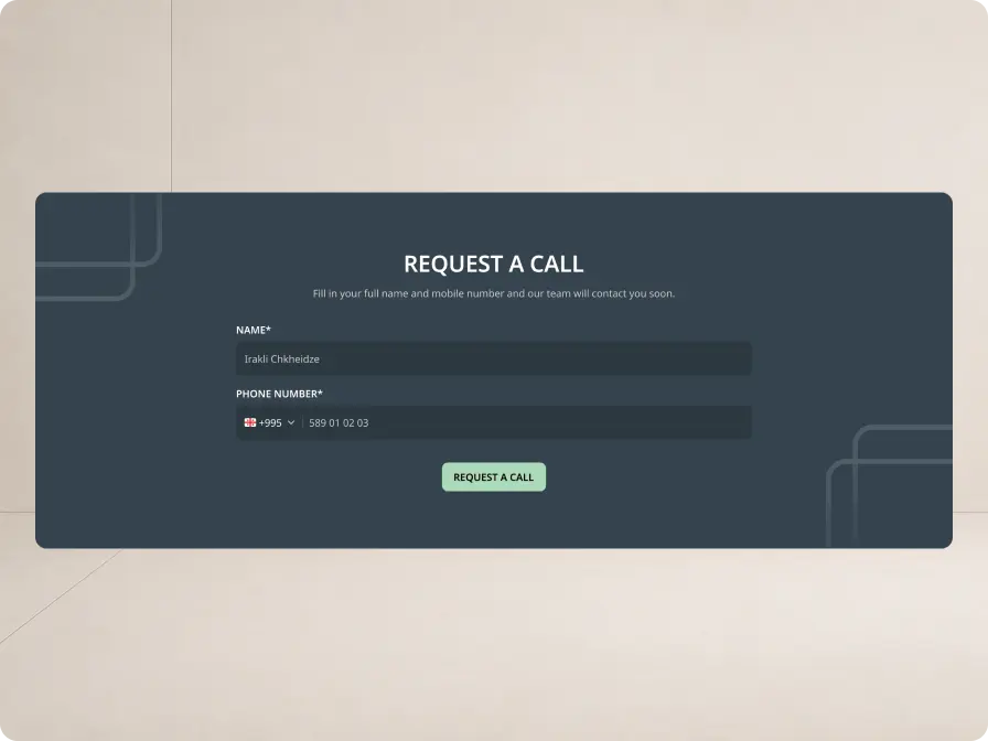 White Square request-a-call form