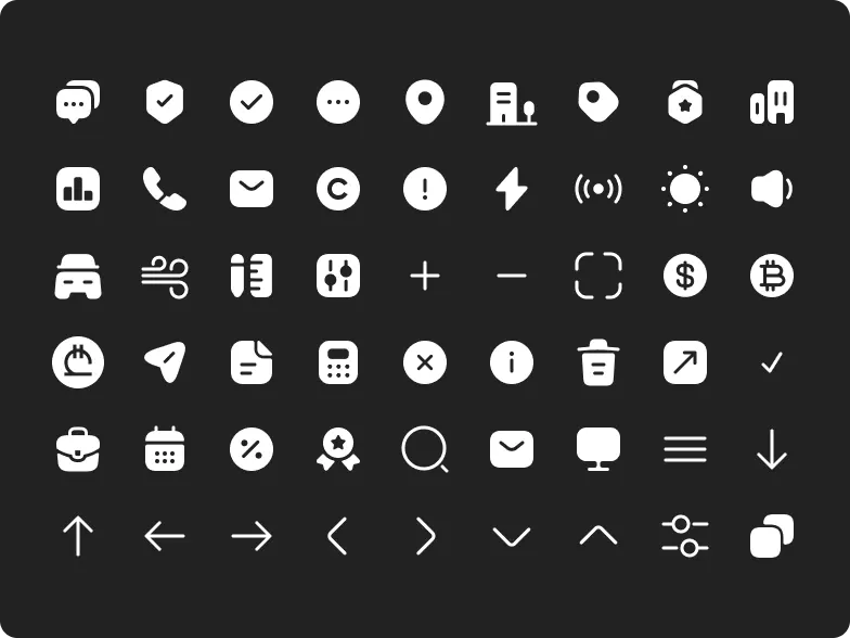White Square website interface icon set